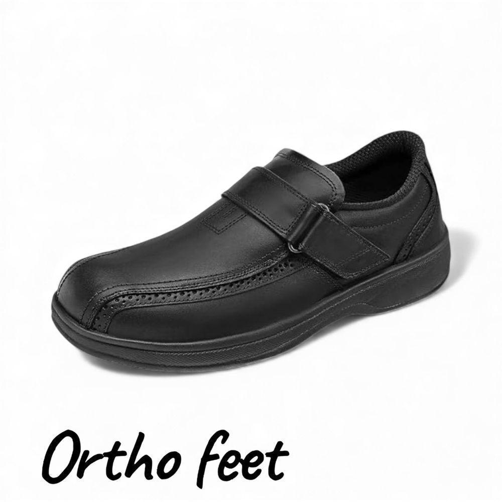 Orthofeet Mens Shoes Leather Black Shoes Size 11D